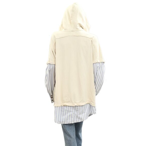 Free People We The Free Need You Twofer Hoodie Top Striped Oversized XL 284476 - Picture 10 of 12